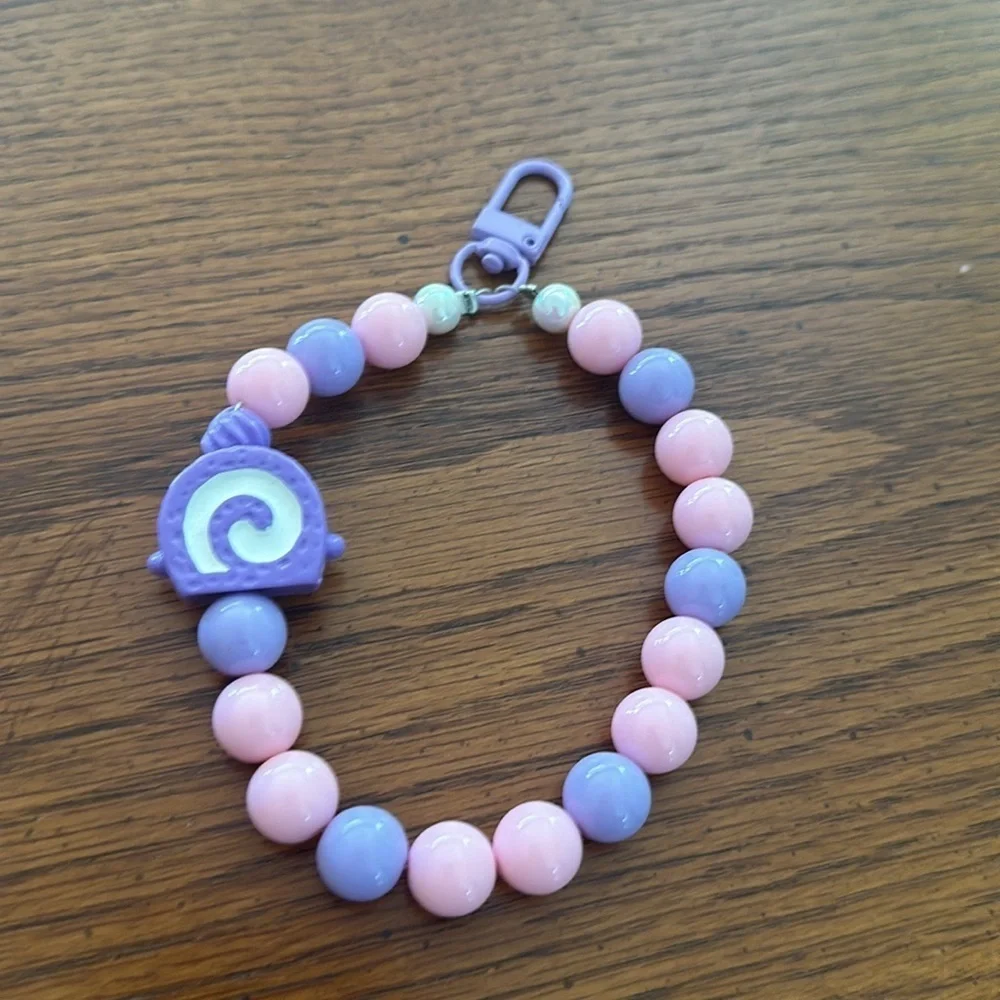 Beaded charm keychain